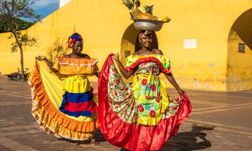 Cartagena,/,Colombia,-,05,20,2018:,Beautiful,Fruit,Vendors
