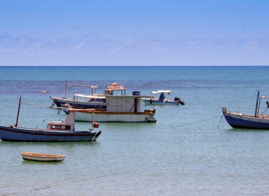 Boats in the Praia do Forte, Bahia Brazil